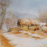 #1004
Cottage in snow
size 51x73cm